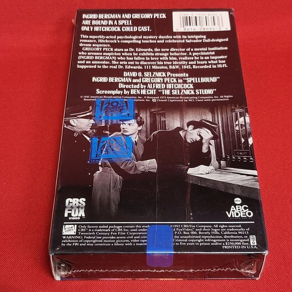 Spellbound Hitchcock Collection 1998 VHS New Sealed - Picture 4 of 8